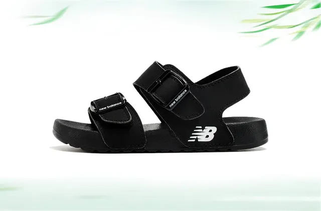 New Balance Black Beige Deux brides ajustables boucle sandales casual 20