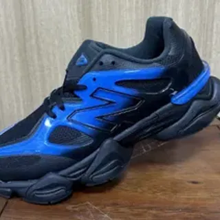 New Balance Black Blue Multi-Layered Midsole Mesh And Synthetic Overlay Construction Chunky Sneakers