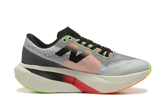 New Balance FuelCell Elite Cinza Preto Malla Engineered Upper Midsole Geométrico Tênis de Running 6