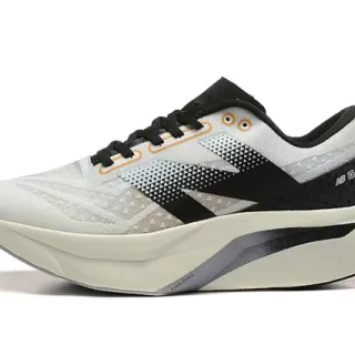 New Balance FuelCell Elite White Black Engineered Mesh Upper Rockered Carbon-Infused Midsole Running Shoes