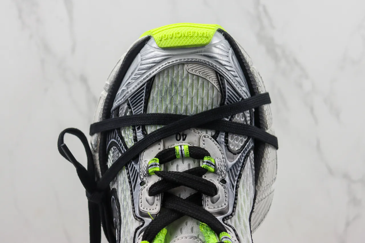 New Balance Gris Jaune, Semelle Sculptée, Maille et Construction Synthétique Chunky Sneakers 6