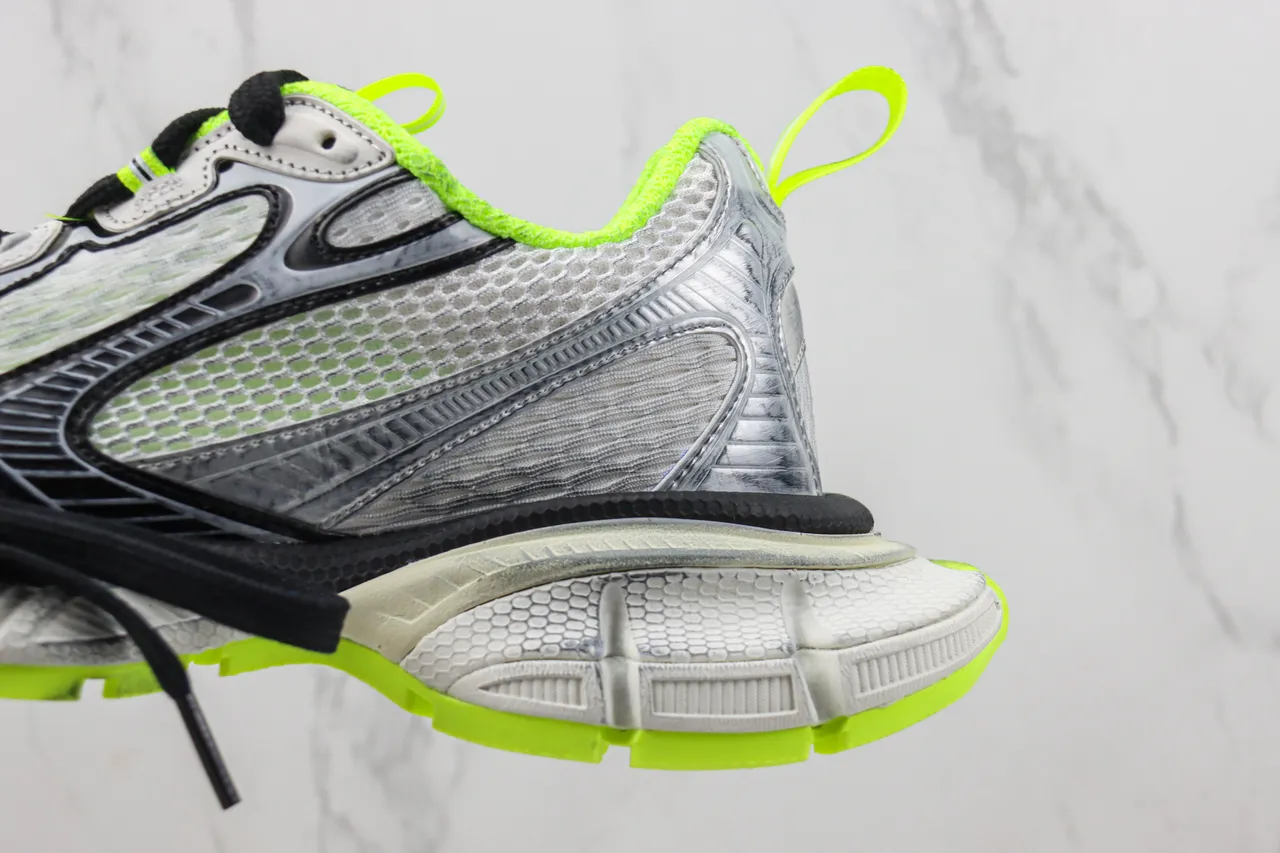 New Balance Gris Jaune, Semelle Sculptée, Maille et Construction Synthétique Chunky Sneakers 7
