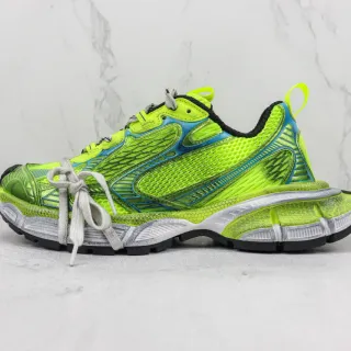 New Balance أخضر أزرق نيون لايم شبكة علوية سيان تركيبات اصطناعية طبقات حذاء رياضي سميك