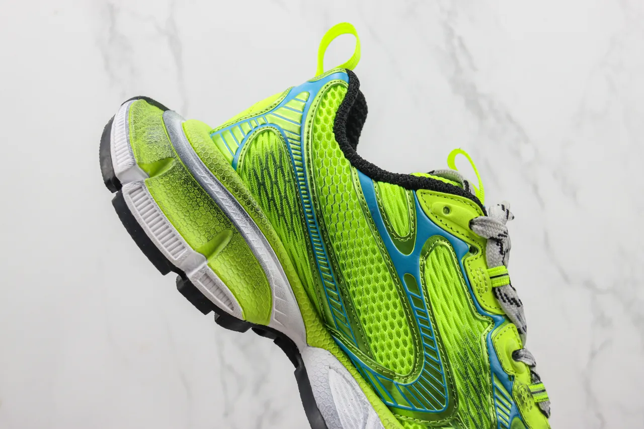 New Balance Vert Bleu Néon Lime Maille Supérieure Cyan Surimpressions Synthétiques Baskets Chunky 5