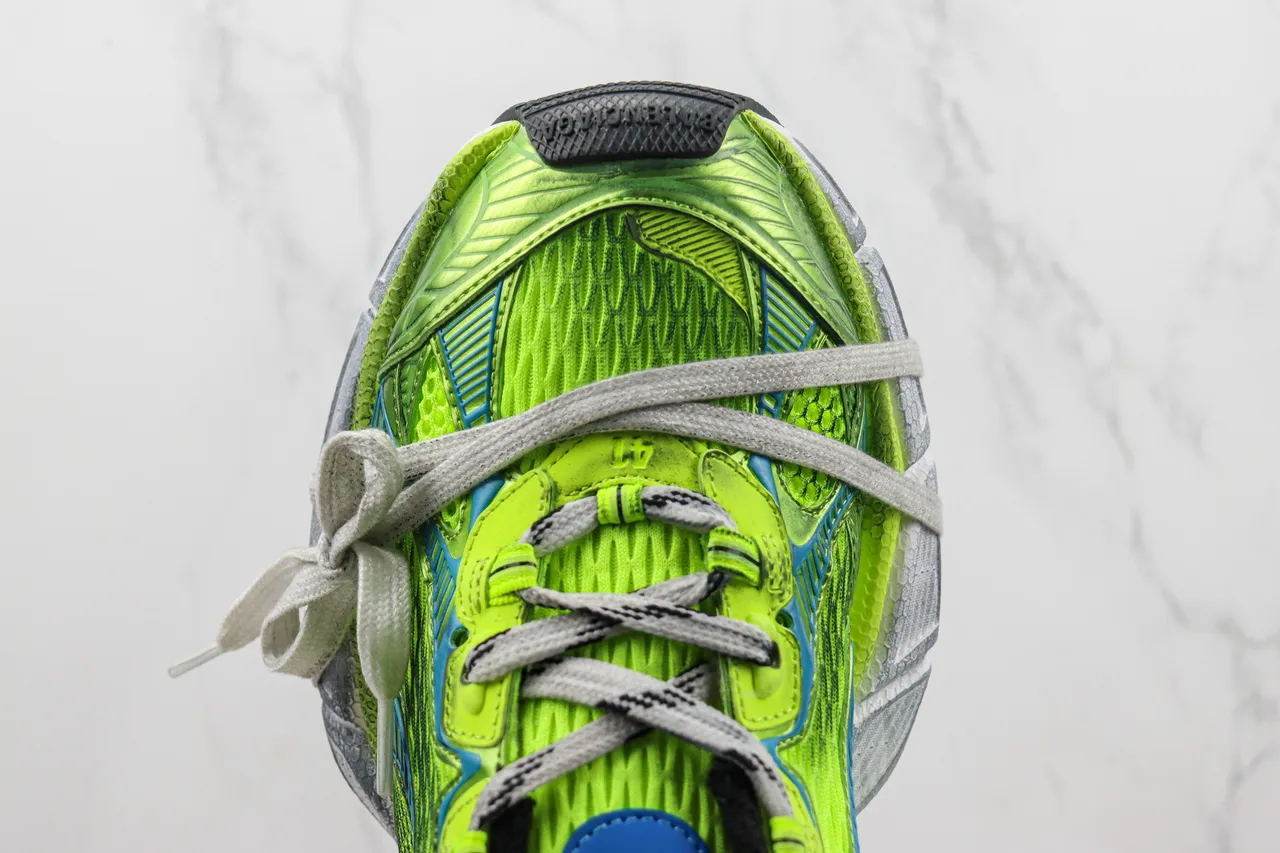 New Balance Vert Bleu Néon Lime Maille Supérieure Cyan Surimpressions Synthétiques Baskets Chunky 6