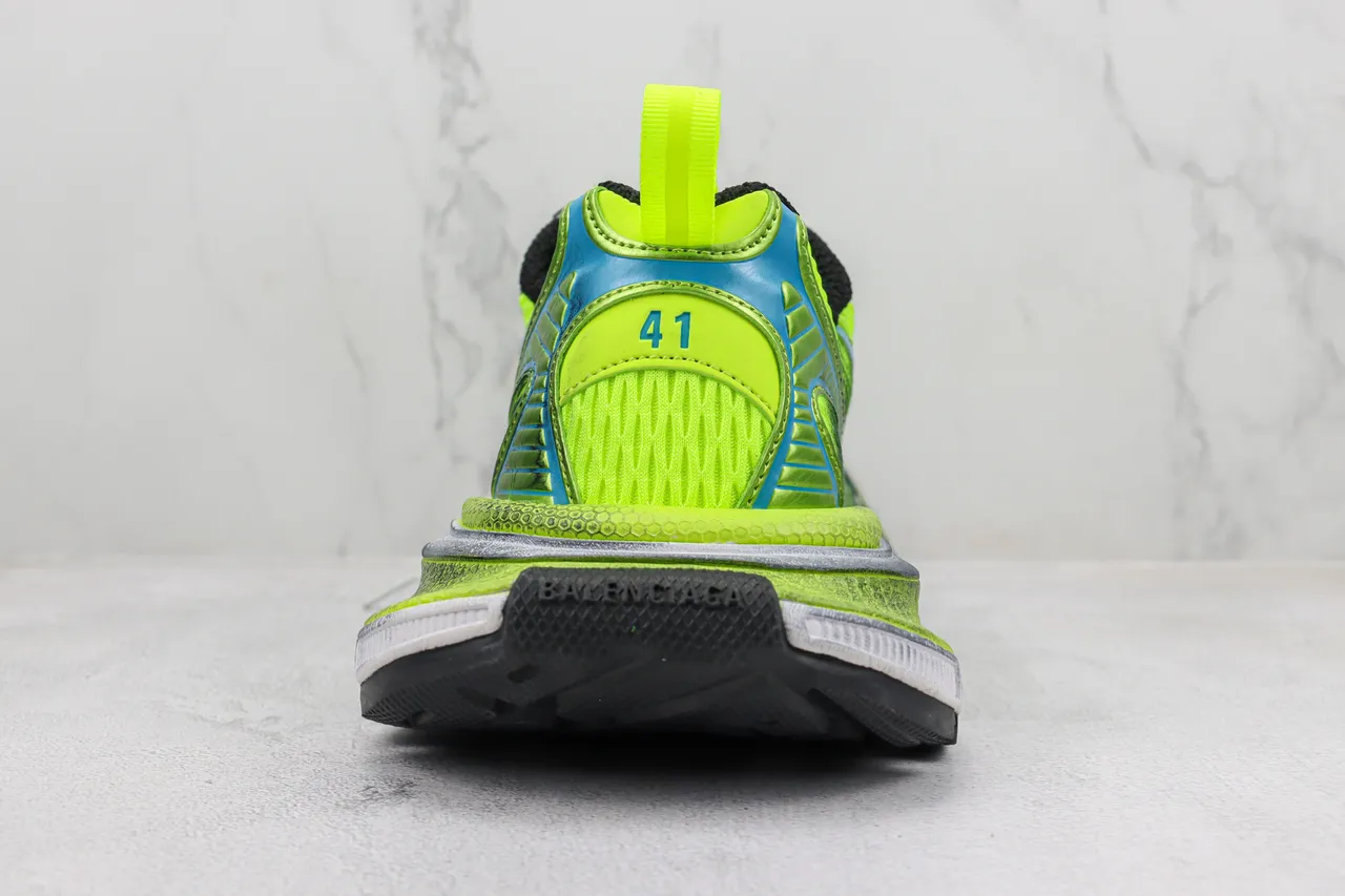 New Balance Vert Bleu Néon Lime Maille Supérieure Cyan Surimpressions Synthétiques Baskets Chunky 9