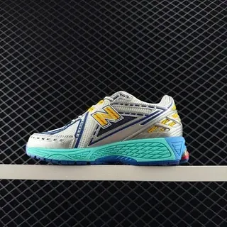 New Balance M1906 Silver Blue Layered Mesh And Synthetic Overlays Sculpted Midsole Chunky Sneakers