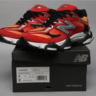 New Balance Red Orange Chunky Multi-Layered Sole Suede And Mesh Hybrid Upper Lifestyle Sneakers