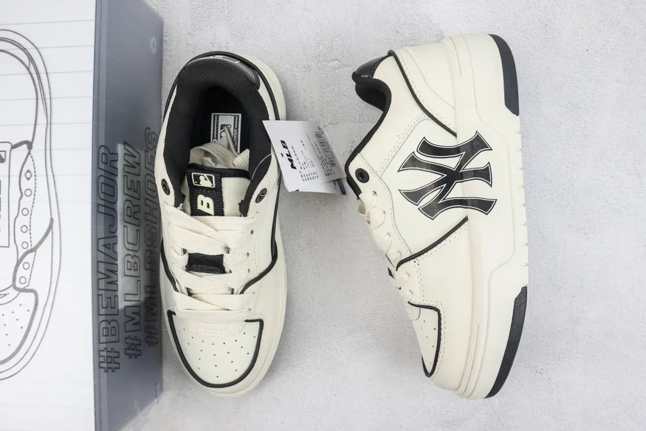 New Era Beige Black Platform Sole Interlocking NY Logo Lifestyle Sneakers 3