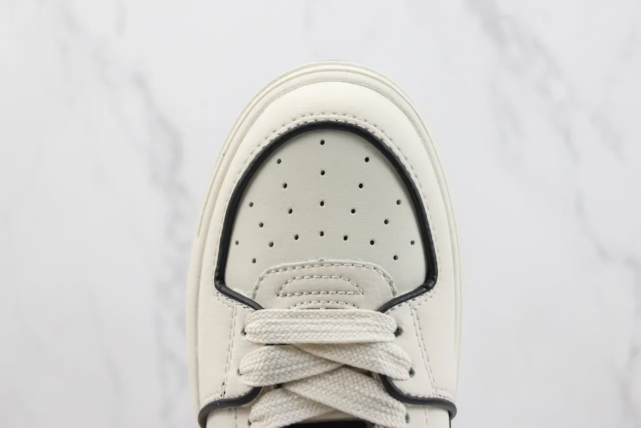 New Era Beige Black Platform Sole Interlocking NY Logo Lifestyle Sneakers 6