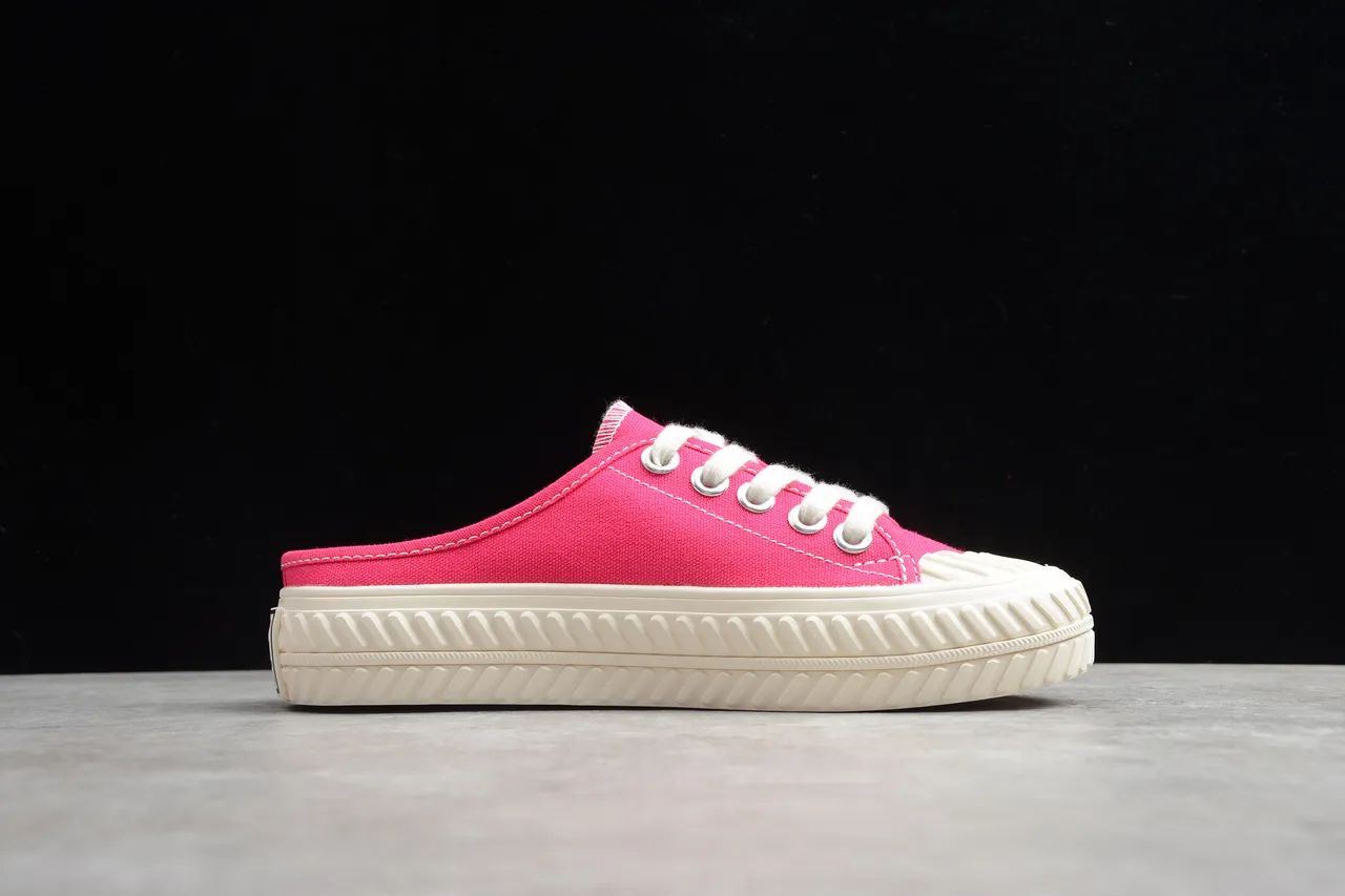 New Era NY Logo Mule Pink Beige Slip-On Sneaker Canvas Shoes 5