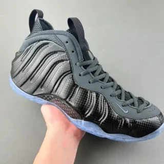 Nike Air Foamposite One Black Dark Gray Translucent Sole Basketball Shoes