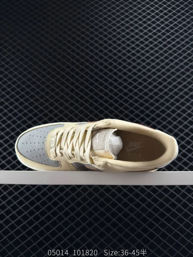 Nike Air Force 1 Beige Gray Brown Lifestyle Sneakers 4