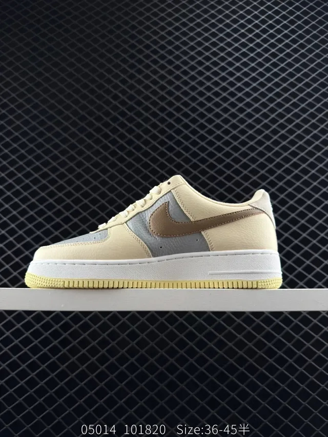 Nike Air Force 1 Beige Gray Brown Lifestyle Sneakers 5