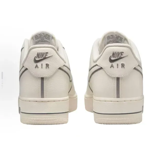 Nike Air Force 1 Beige Gris baskets lifestyle basses perforées à l'avant-pied 3