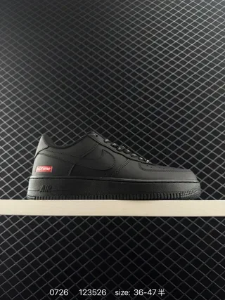 Nike Air Force 1 Black Red Monochrome Low-Top Silhouette Lifestyle Sneakers 2