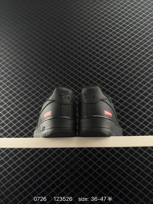 Nike Air Force 1 Black Red Monochrome Low-Top Silhouette Lifestyle Sneakers 3