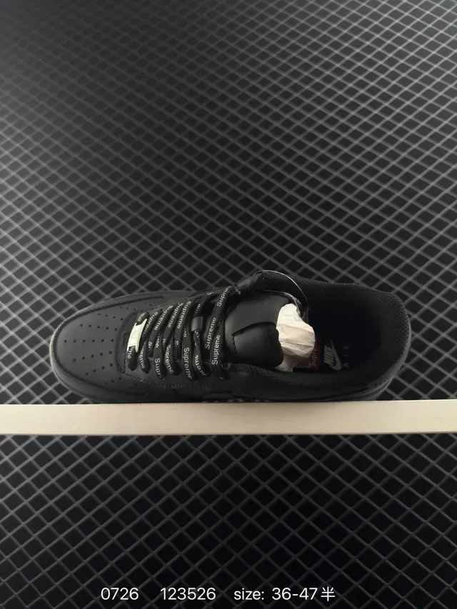 Nike Air Force 1 Black Red Monochrome Low-Top Silhouette Lifestyle Sneakers 4