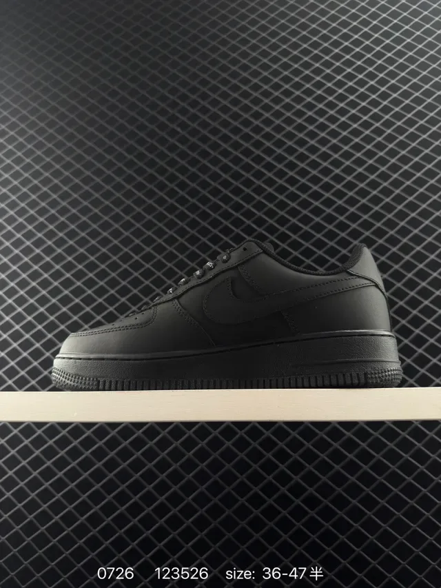 Nike Air Force 1 Black Red Monochrome Low-Top Silhouette Lifestyle Sneakers 5