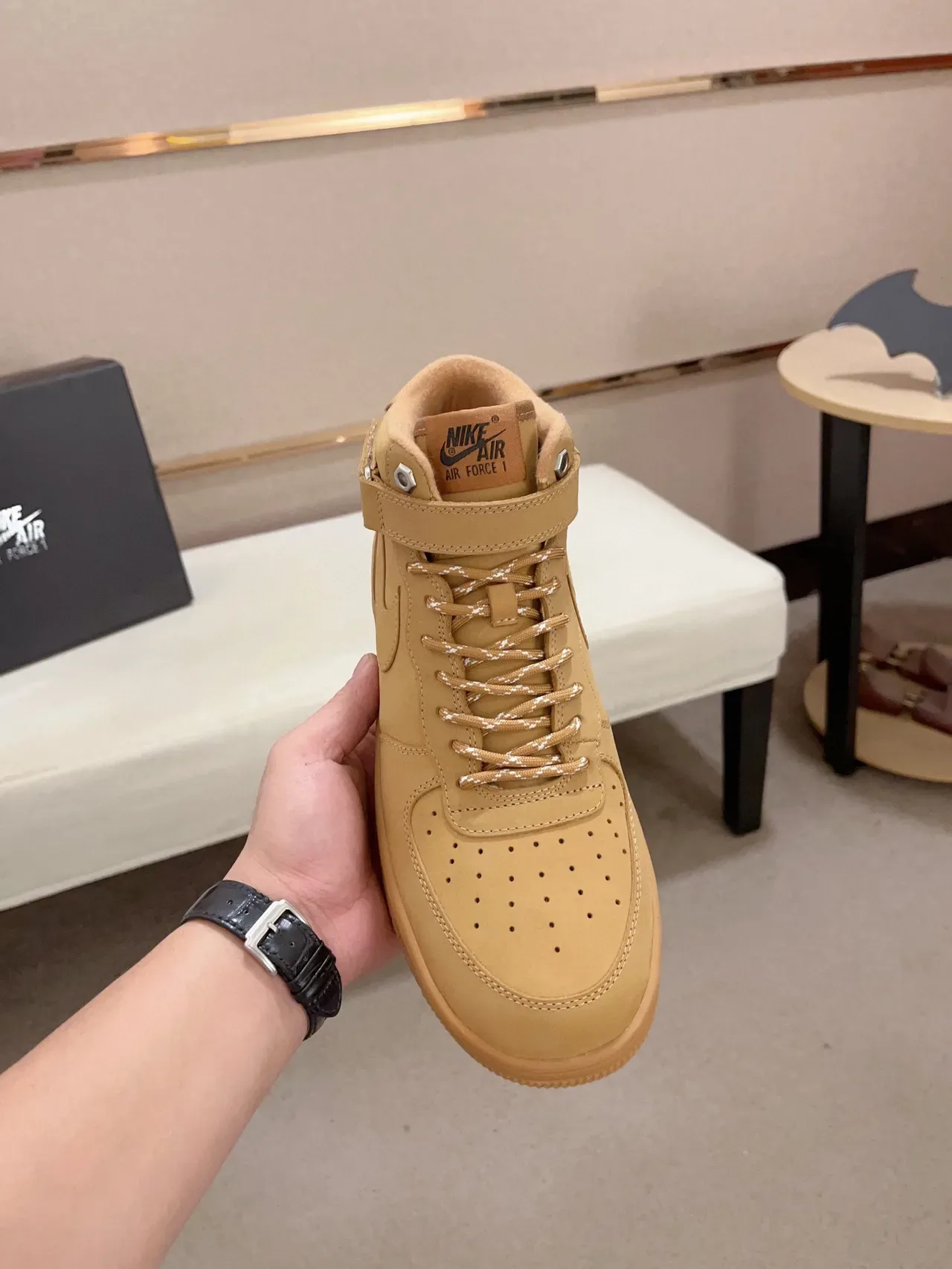 Nike Air Force 1 High Utility Tan Lifestyle Sneakers 2