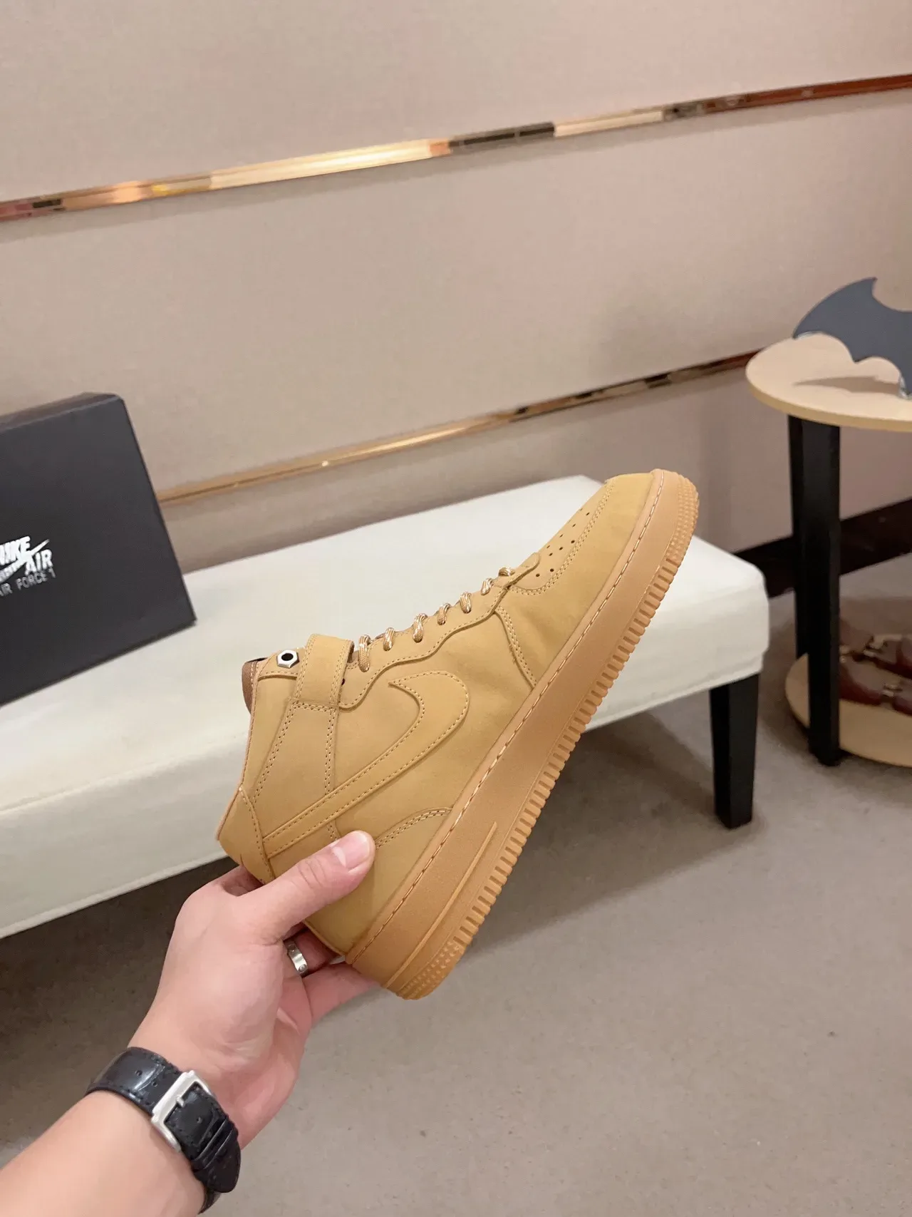 Nike Air Force 1 High Utility Tan Lifestyle Sneakers 7
