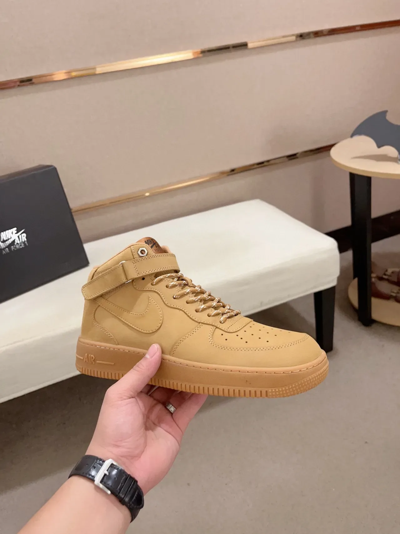 Nike Air Force 1 High Utility Tan Lifestyle Sneakers 8
