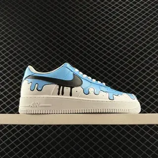 Nike Air Force 1 Low नीली ड्रिप प्रभाव लाइफस्टाइल स्नीकर
