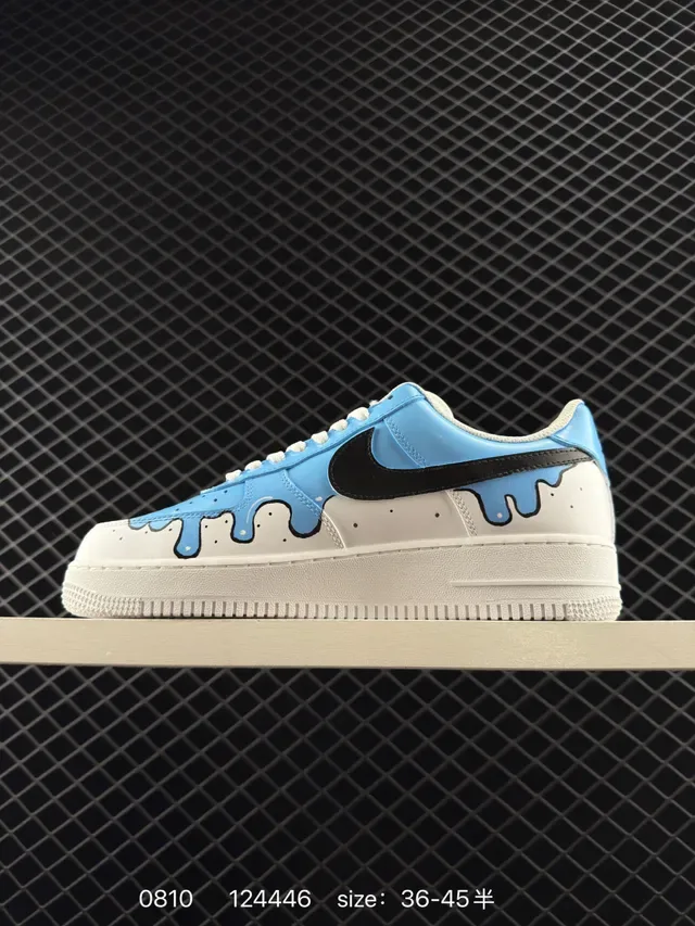 Nike Air Force 1 Low Blue Drip Effect Lifestyle Sneakers 6