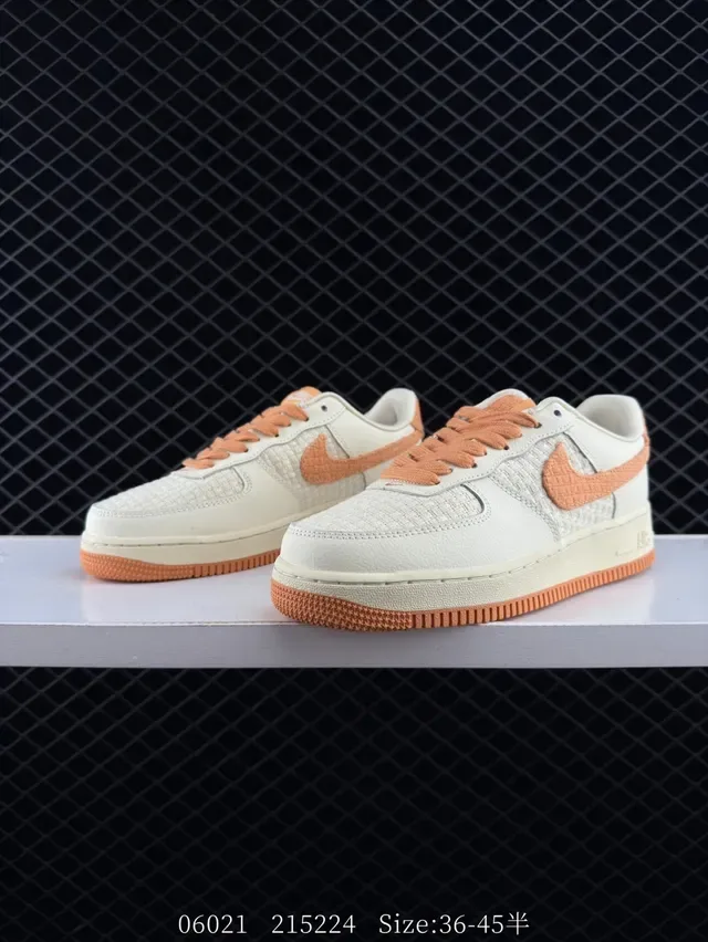Nike Air Force 1 Low Off-White and Orange Lifestyle Sneakers 2