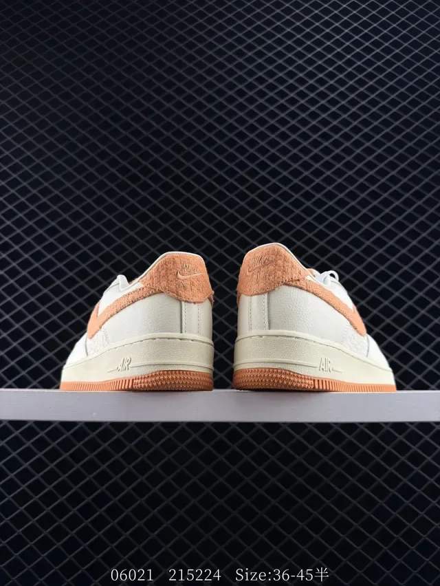 Nike Air Force 1 Low Off-White and Orange Lifestyle Sneakers 3