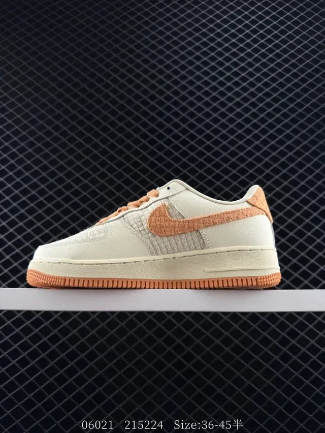 Nike Air Force 1 Low Off-White and Orange Lifestyle Sneakers 5