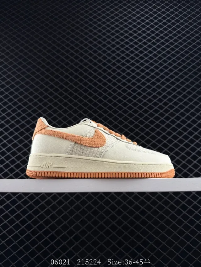 Nike Air Force 1 Low Off-White and Orange Lifestyle Sneakers 6