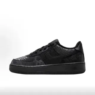 Nike Air Force 1 Monochrome Black Snakeskin Texture Lifestyle Sneakers