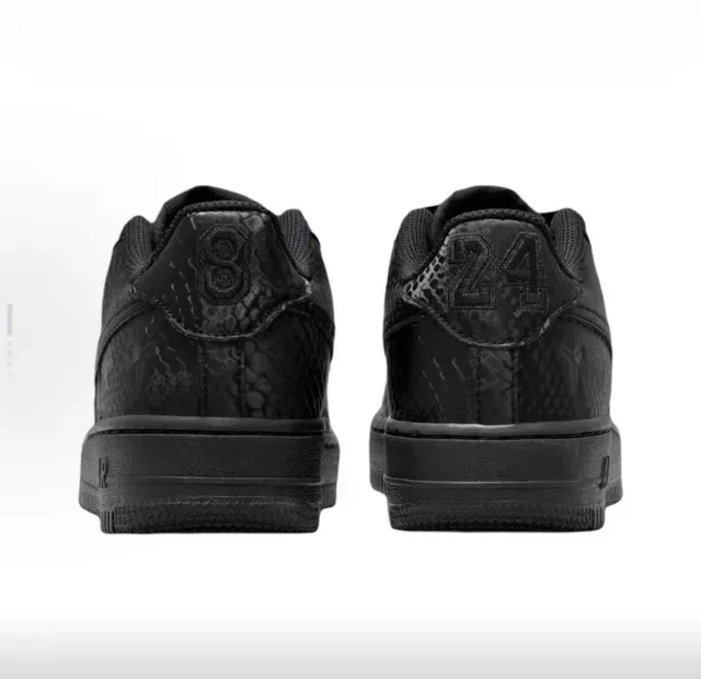 Nike Air Force 1 Monocromo Preto Textura Pele de Serpente Tênis Lifestyle 3