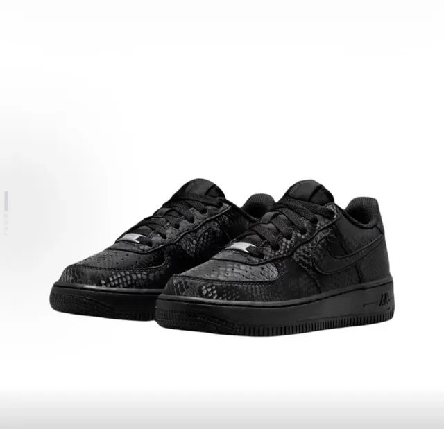 Nike Air Force 1 Monocromo Preto Textura Pele de Serpente Tênis Lifestyle 5