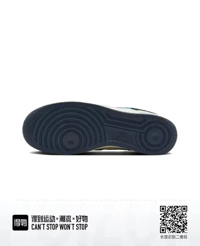 Nike Air Force 1 Navy White Cyan Lifestyle Sneakers 2