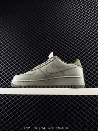 Nike Air Force 1 Olive Gray Leather Lifestyle Sneakers 2