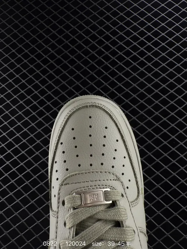Nike Air Force 1 Olive Gray Leather Lifestyle Sneakers 3