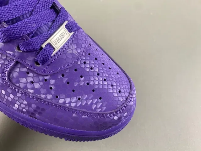 Nike Air Force 1 Purple Snake-Texture Lifestyle Sneakers 2