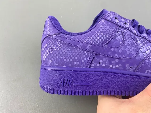 Nike Air Force 1 Purple Snake-Texture Lifestyle Sneakers 3
