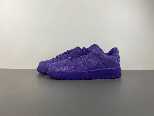 Nike Air Force 1 Purple Snake-Texture Lifestyle Sneakers 10