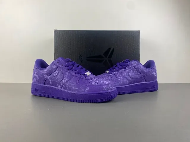 Nike Air Force 1 Purple Snake-Texture Lifestyle Sneakers 13