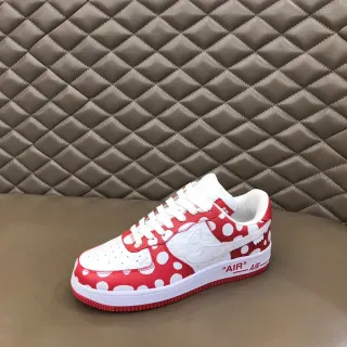 Nike Air Force 1 Red and White Polka-Dot Lifestyle Sneakers