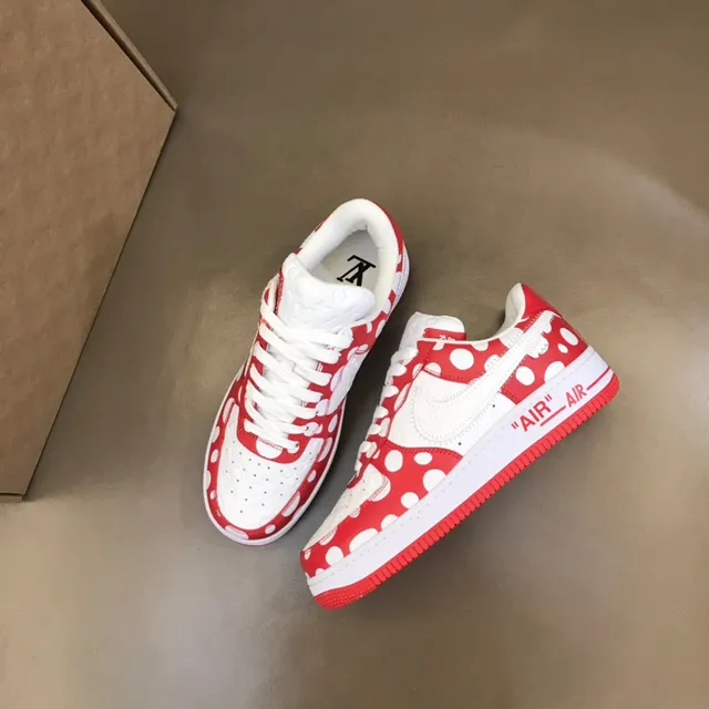 Nike Air Force 1 Red and White Polka-Dot Lifestyle Sneakers 2
