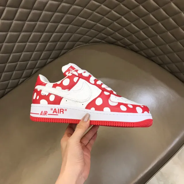 Nike Air Force 1 Red and White Polka-Dot Lifestyle Sneakers 6