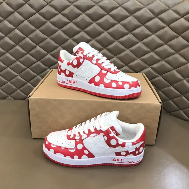 Nike Air Force 1 Red and White Polka-Dot Lifestyle Sneakers 8