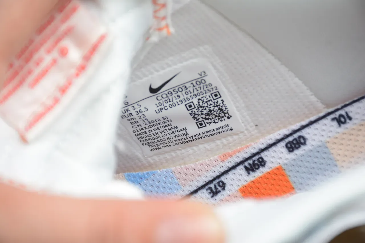 Nike Air Force 1 White Orange Blue Lifestyle Sneakers 7