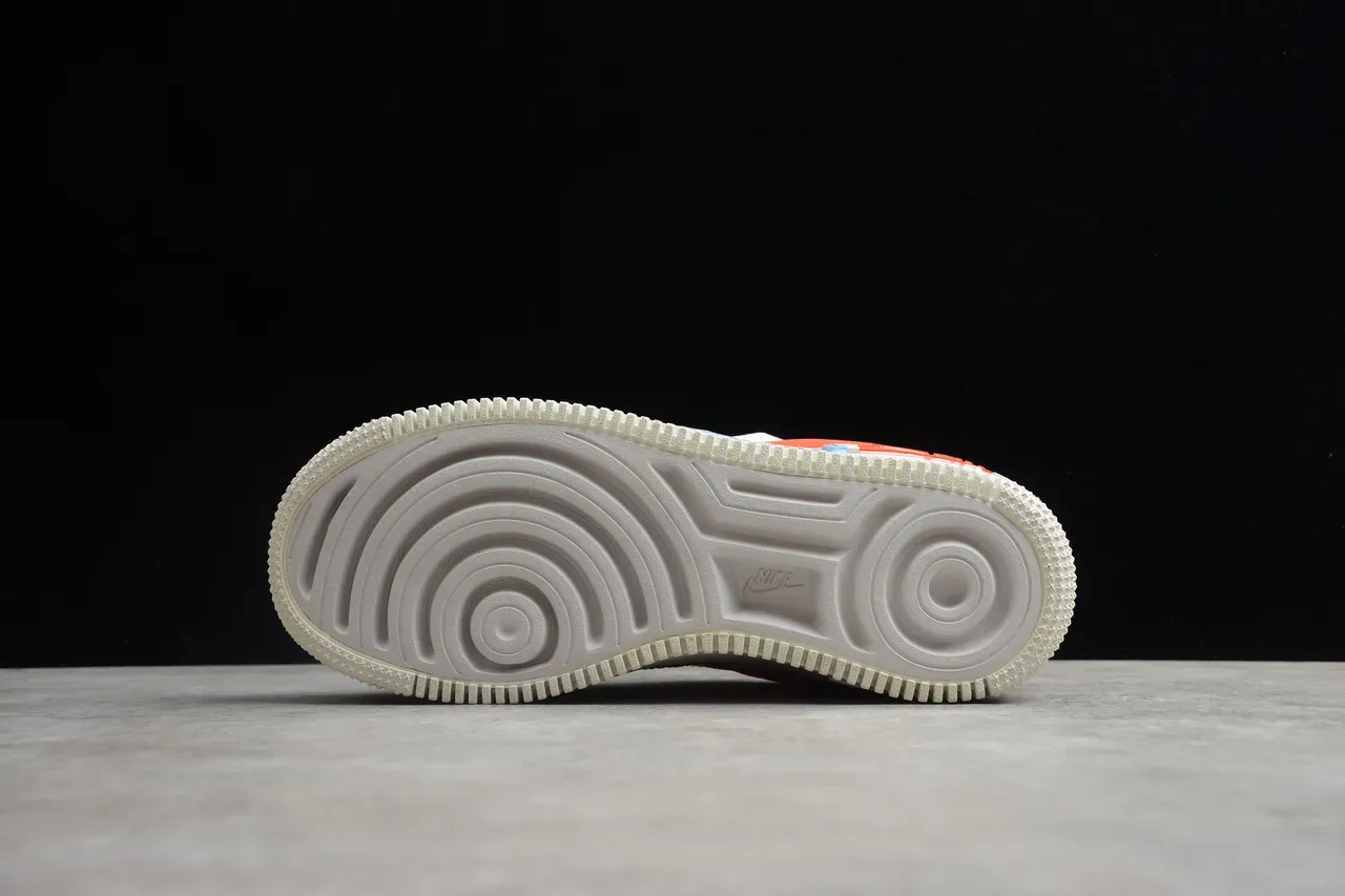 Nike Air Force 1 White Orange Blue Lifestyle Sneakers 13