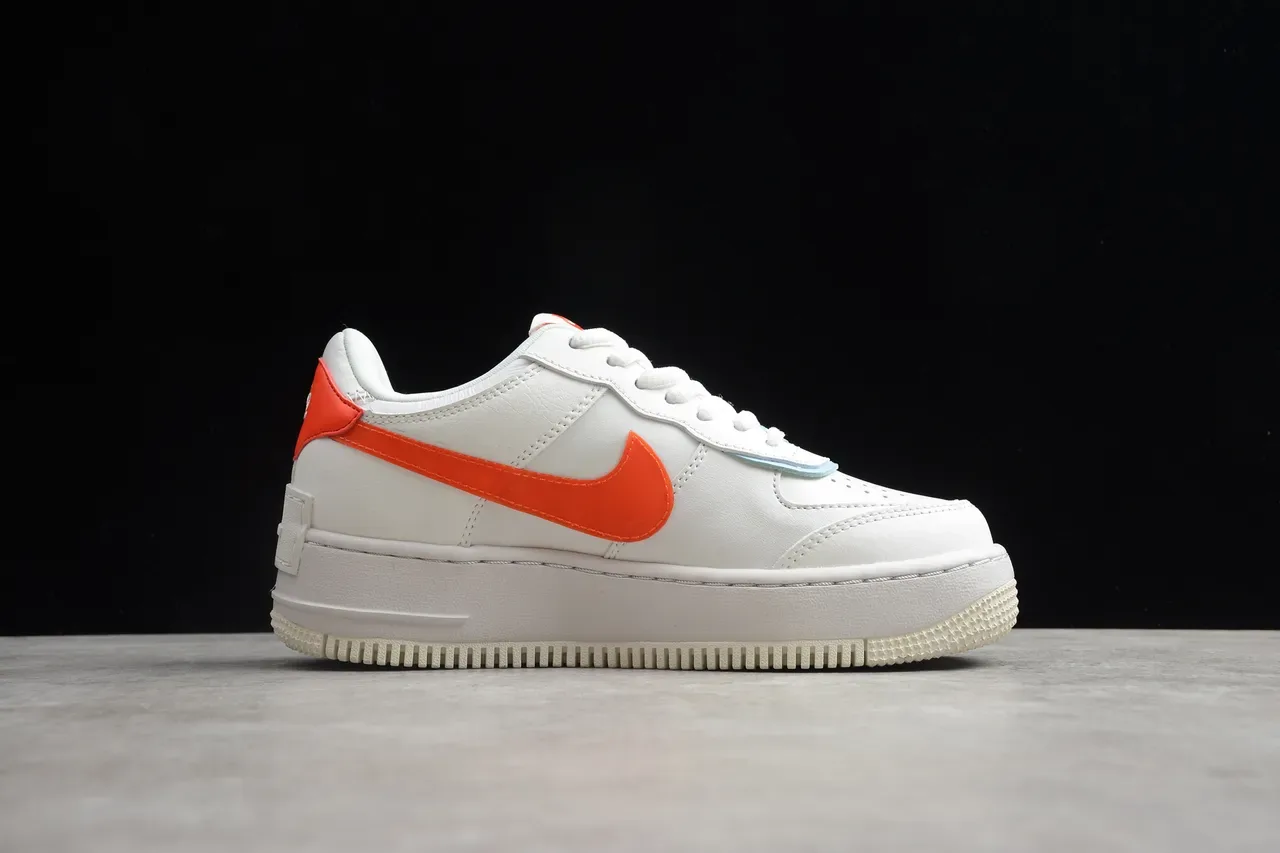 Nike Air Force 1 White Orange Blue Lifestyle Sneakers 15