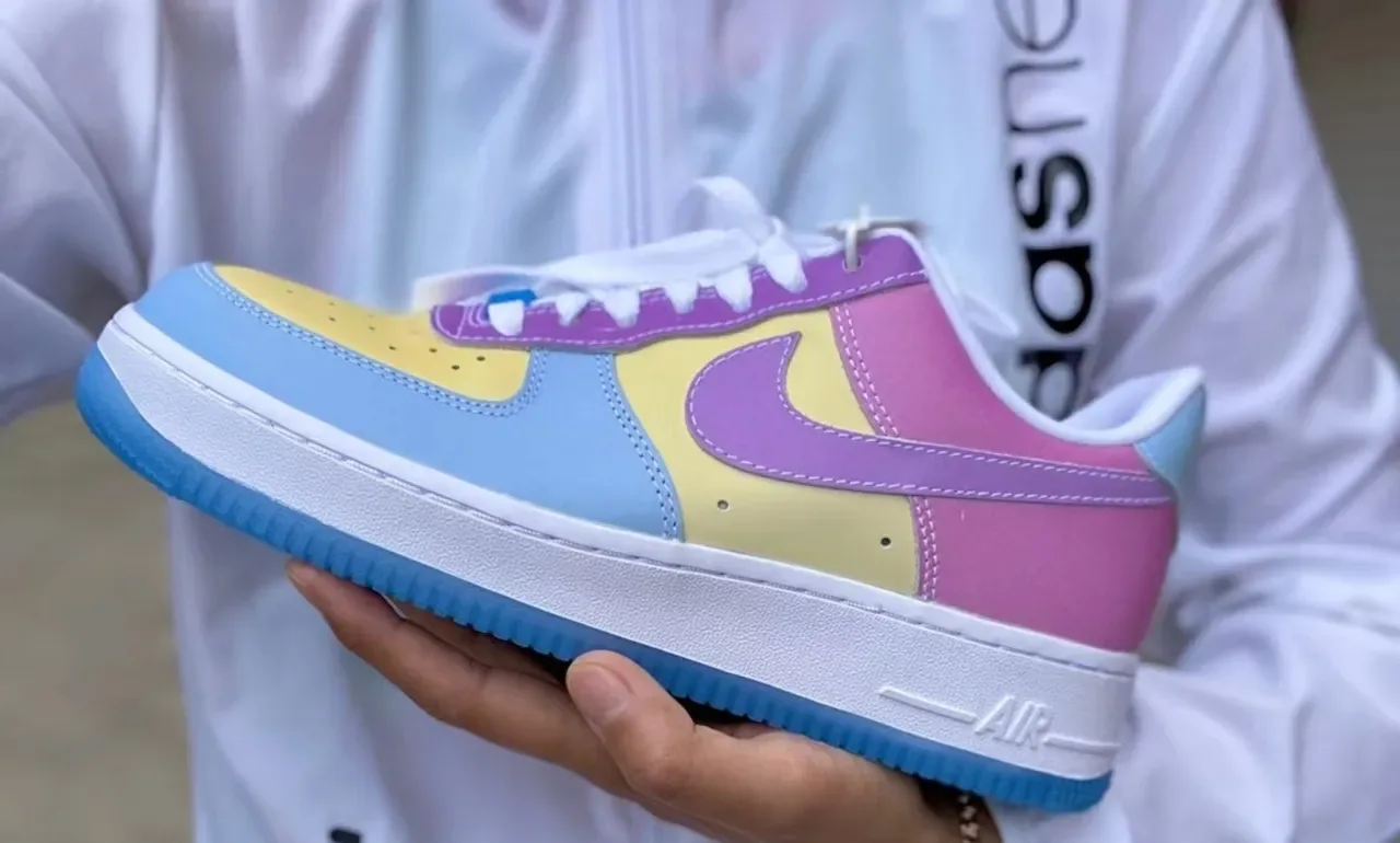 Nike Air Force 1 Blanc Lavande Pastel Vert Clair Bleu Sneakers Lifestyle 4